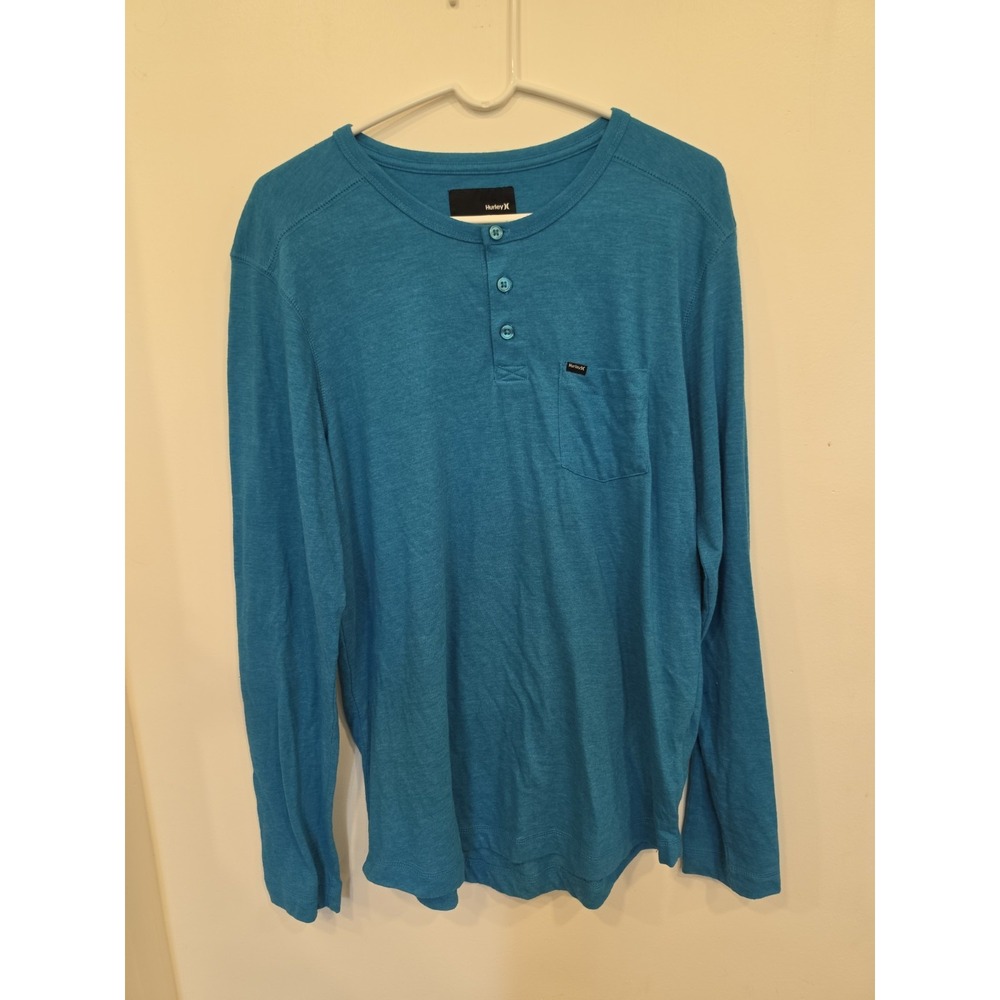 Hurley Sz L 1/4 Button Up Long Sleeve Skater, Surfer, Casual